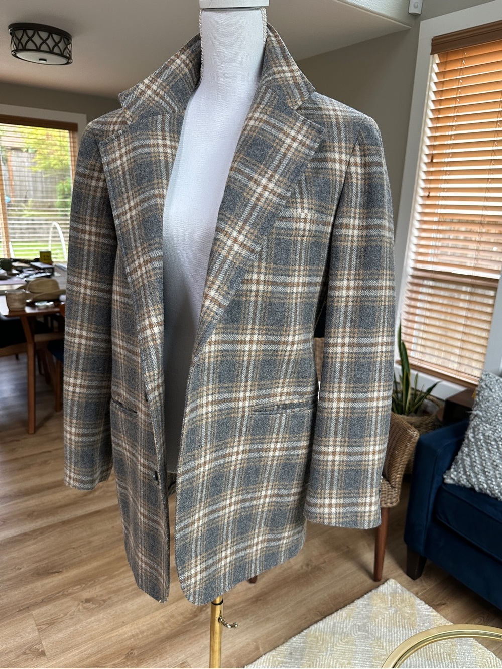 Vintage Nordstrom lined wool plaid blazer